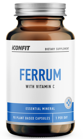 ICONFIT Ferrum Dzelzs 20mg + Vitamīns C kapsulas, 90 gab.