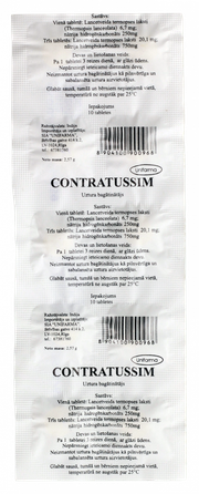 CONTRATUSSIM tabletes, 10 gab.