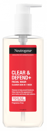 NEUTROGENA Clear&Defend+ želeja sejas mazgāšanai, 200 ml