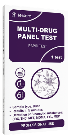 TESTERA Multi-Drug (6 vielas) tests, 1 gab.