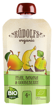 RŪDOLFS Bumbieris, Banāns, Ērkšķoga BIO 4+ biezenis, 110 g