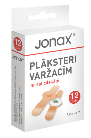 JONAX 7,2x2 cm plāksteri varžacīm, 12 gab.