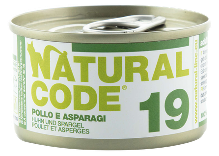 NATURAL CODE 19 Vista Un Sparģeļi konservi kaķiem, 85 g