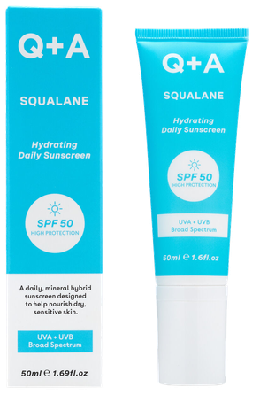 Q+A Squalane Hydrating SPF50 saules aizsarglīdzeklis, 50 ml
