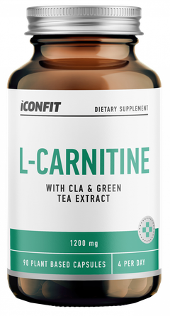 ICONFIT L-Carnitine with ClA & Green Tea Extract 1200 mg kapsulas, 90 gab.