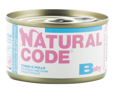 NATURAL CODE Baby Kitten Tuncis Un Vista mitrā barība, 85 g