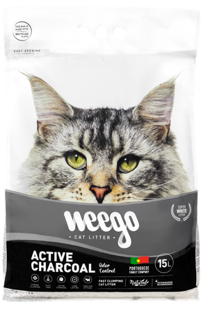 WEEGO Charcoal cementējošās smiltis kaķiem, 15 L