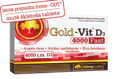 OLIMP LABS Gold Vit D3 4000 Fast tabletes, 30 gab.