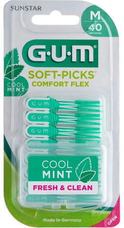 GUM Soft-Picks Comfort Flex, Medium Mint zobstarpu birstīte, 40 gab.