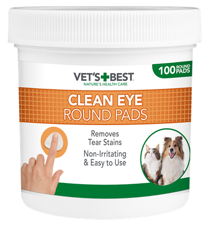 VET'S+BEST Clean Eye Round uzpirksteņi acu tīrīšanai, 100 gab.