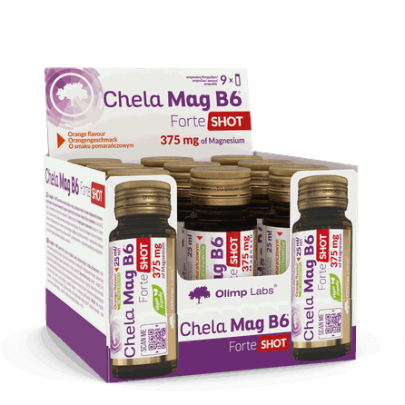 OLIMP LABS Chela - Mag B6 Forte Shot (25 ml) Orange ampulas, 9 gab.