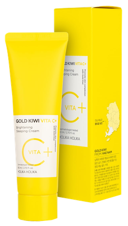 HOLIKA HOLIKA Gold Kiwi Vita C+ Brightening Sleeping sejas krēms, 80 ml