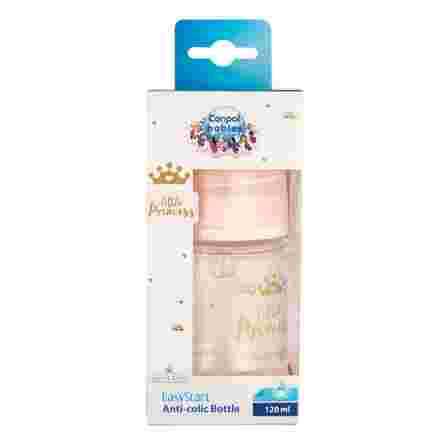 CANPOL BABIES Anti-colic PP Easy Start Royal Baby Pink pudelīte, 120 ml