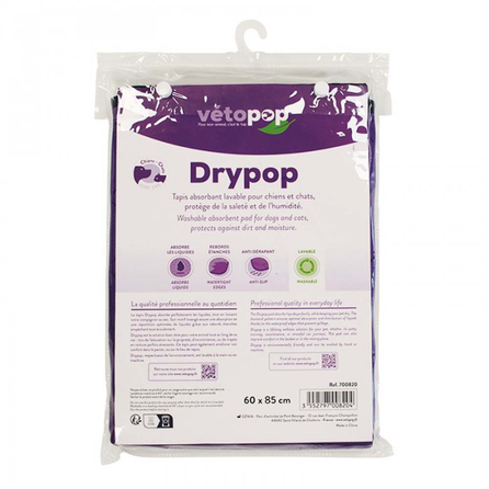 VETOPOP Drypop 85x60cm, Violets, Mazgājams paklājiņš, 1 gab.