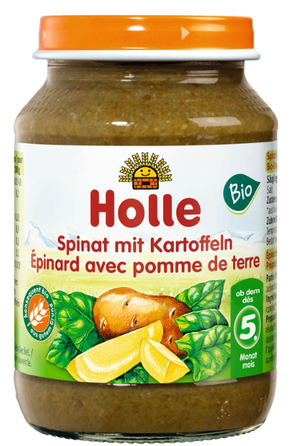 HOLLE Spinātu un kartupeļu biezenis, 190 g