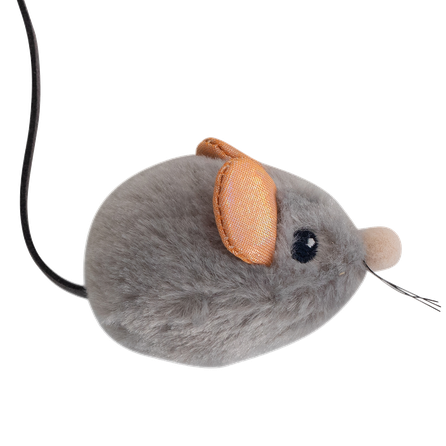 CATSTAGES Squeak Squeak Mouse, Pelēka rotaļlieta, 1 gab.