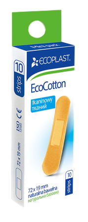 ECOPLAST EcoCotton Mini 72x19mm plāksteris, 10 gab.