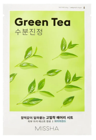 MISSHA Airy Fit Green Tea sejas maska, 19 g