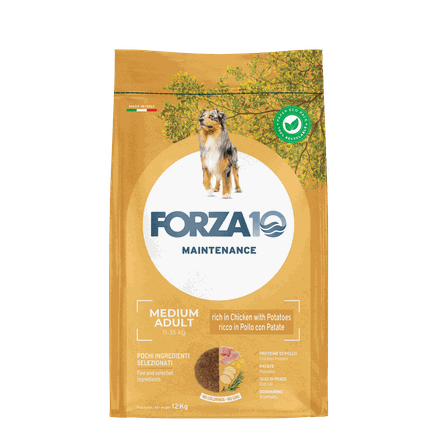 FORZA10 Maintenance Medium Adult Vistu Un Kartupeļiem, Suņiem sausā barība, 12 kg