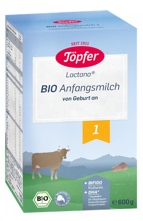 TOPFER Lactana Bio 1 līdz 6 mēnešu vecumam ekoloģisks piena maisījums, 600 g