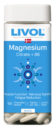 LIVOL  Extra Magnija Citrāts+B6 košļājamās tabletes, 100 gab.