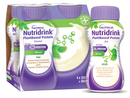 NUTRICIA Nutridrink PlantBased (ar ananasu un kokosriekstu garšu) 200 ml , 4 gab.