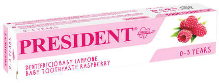PRESIDENT Baby Raspberry zobu pasta, 30 ml