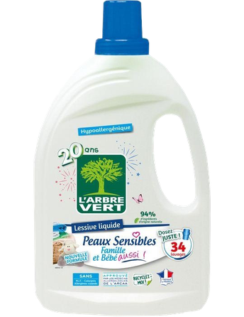 LARBRE VERT Sensitive šķidrais veļas mazgāšanas līdzeklis, 1530 ml