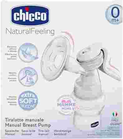 CHICCO Natural Feeling manuālais piena pumpis, 1 gab.