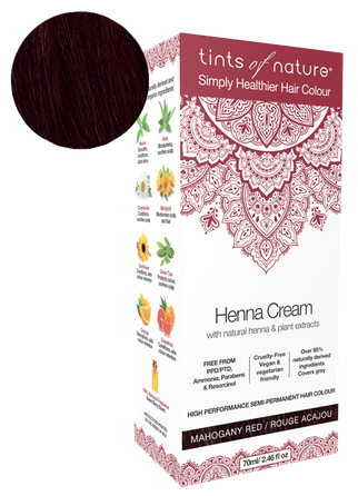 TINTS OF NATURE Henna Cream Mahogany Red matu krāsa, 70 ml
