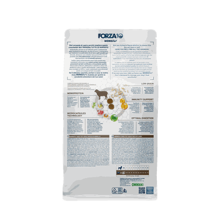 FORZA10 Monodiet Mini/Toy Adult Ar Jēru, Suņiem sausā barība, 1.5 kg