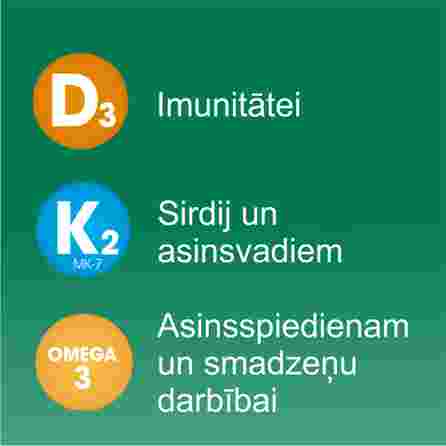 OLIDETRIM  Omega 2000 D3 + K2 mīkstās kapsulas, 30 gab.