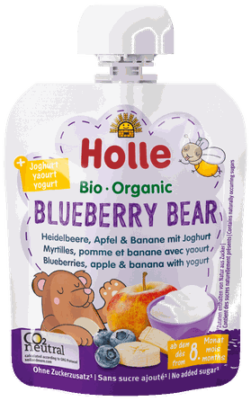 HOLLE Melleņu, ābolu un banānu biezenis, 85 g