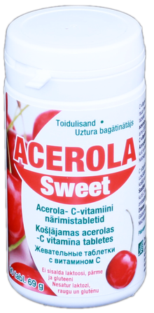 ACEROLA Sweet C Vitamīna 60 mg košļājamās tabletes, 90 gab.