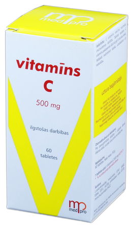 MEDPRO Vitamīns C 500 mg tabletes, 60 gab.