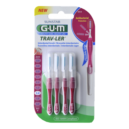 GUM Trav-Ler 1,4 mm zobstarpu birstīte, 6 gab.