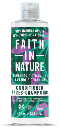 FAITH IN NATURE Lavender & Geranium matu kondicionieris, 400 ml