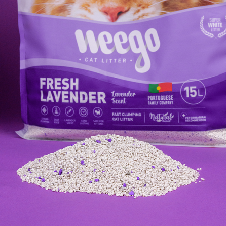 WEEGO Fresh Lavender cementējošās smiltis kaķiem, 5 L