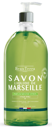 BEAUTERRA Marseille Soap Mint Lemon šķidrās ziepes, 1000 ml