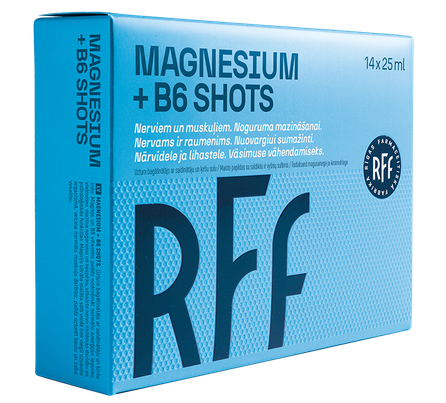 RFF Magnesium + B6 Shots (25 ml) pudelītes, 14 gab.