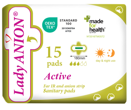 LADY ANION Active higiēniskās paketes, 15 gab.