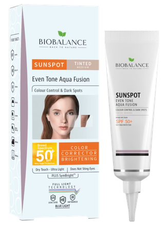 BIOBALANCE Tinted Medium Sun Spot SPF 50+ saules aizsargkrēms, 40 ml