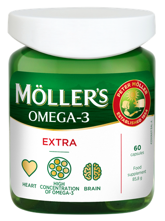 MOLLERS Omega-3 Extra Zivju Eļļa  kapsulas, 60 gab.
