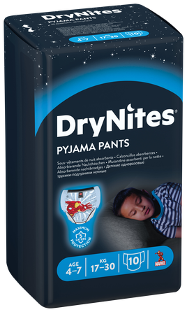 HUGGIES DryNites Zēniem 4-7 gadi autiņbiksītes, 10 gab.