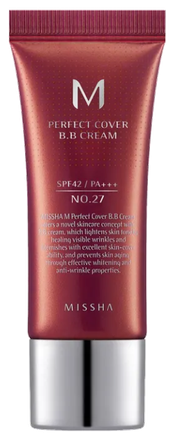 MISSHA M Perfect Cover BB SPF42 NO.27 Honey Beige sejas krēms, 20 ml
