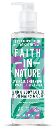 FAITH IN NATURE Lavender&Geranium Hand&Body losjons, 400 ml