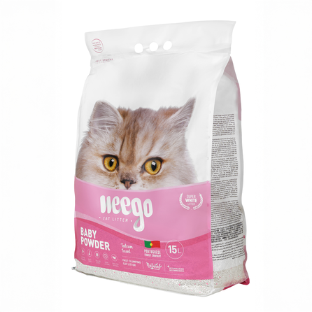 WEEGO Baby Powder cementējošās smiltis kaķiem, 15 L