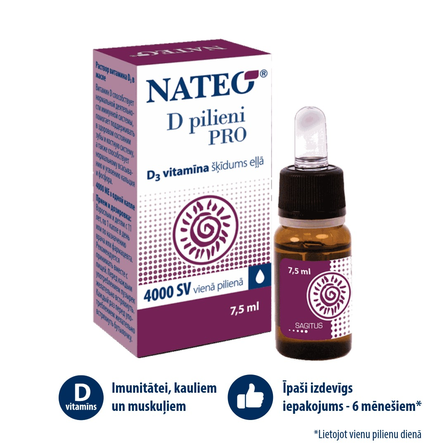 NATEO D Pro 4000 IU pilieni, 7.5 ml