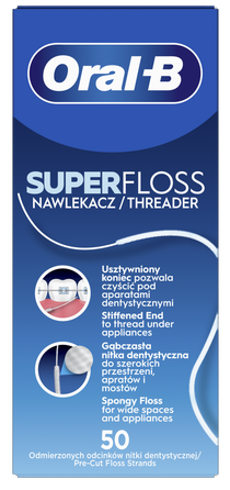 ORAL-B Super Floss zobu diegs, 1 gab.