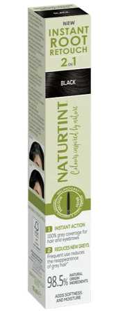 NATURTINT Root And Brow Mascara – Black matu krāsa, 10 ml